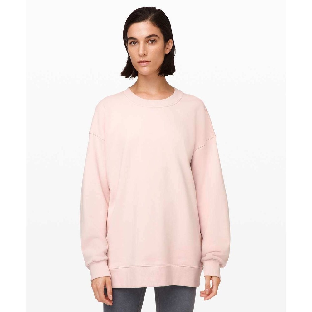 READ NO SIZE Lululemon Cotton Perfectly Oversized Crew Sweatshirt Womens 4 Pink